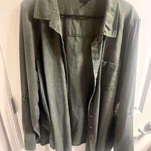 Women’s Olive Green Button-Up Shirt